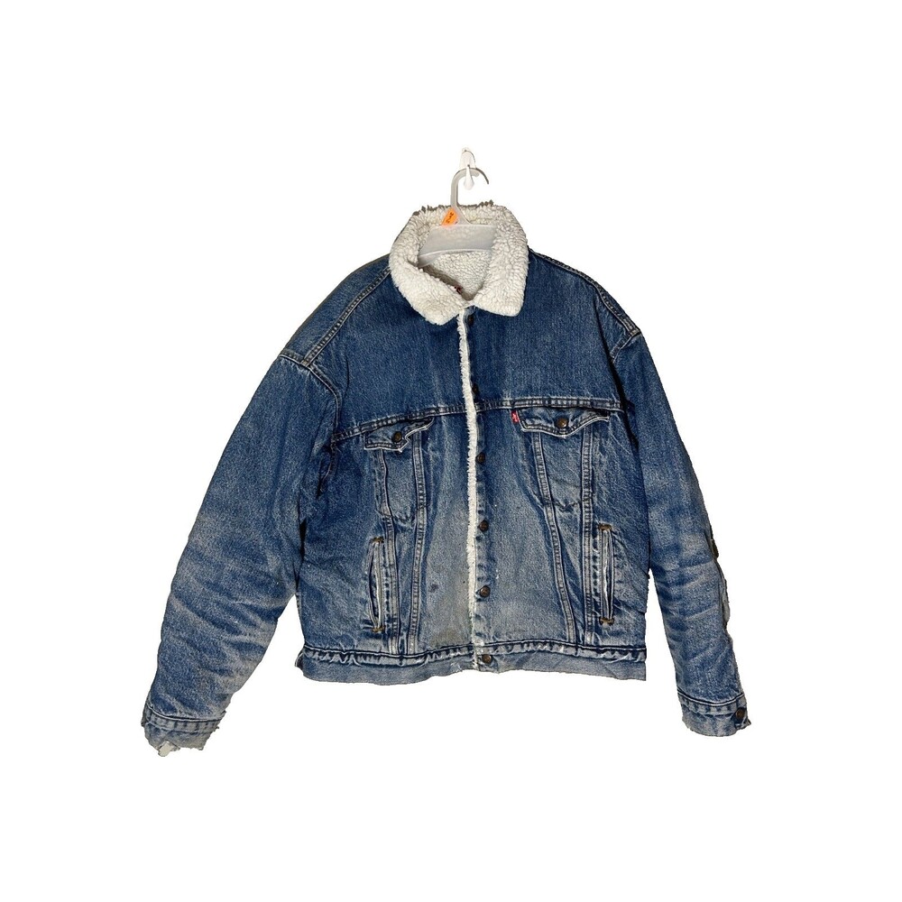 Vintage VTG 80s Levi’s Sherpa Lined Light Trucker Denim Jacket USA Size XL